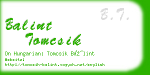 balint tomcsik business card